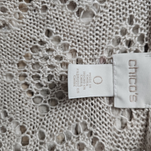 Chico's Knitted Long Cardigan with Fringe - Picture 5 of 5